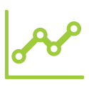 A line graph depicting rising values.